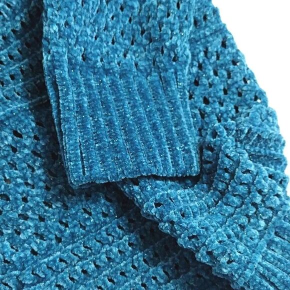 Lane Bryant Teal Metallic Long Sleeve Open Knit Cardigan Plussize 14/ 16 - Picture 10 of 16